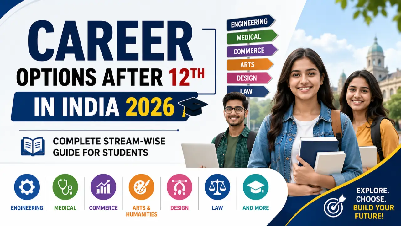 Career Options After 12th in India 2026: Complete Stream-Wise Guide for Students banner - Career Guidance 2026 – Choose Right Path