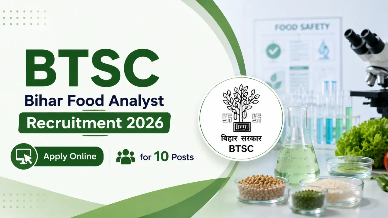 BTSC Bihar Food Analyst Recruitment 2026: Apply Online for 10 Posts banner - Bihar Jobs