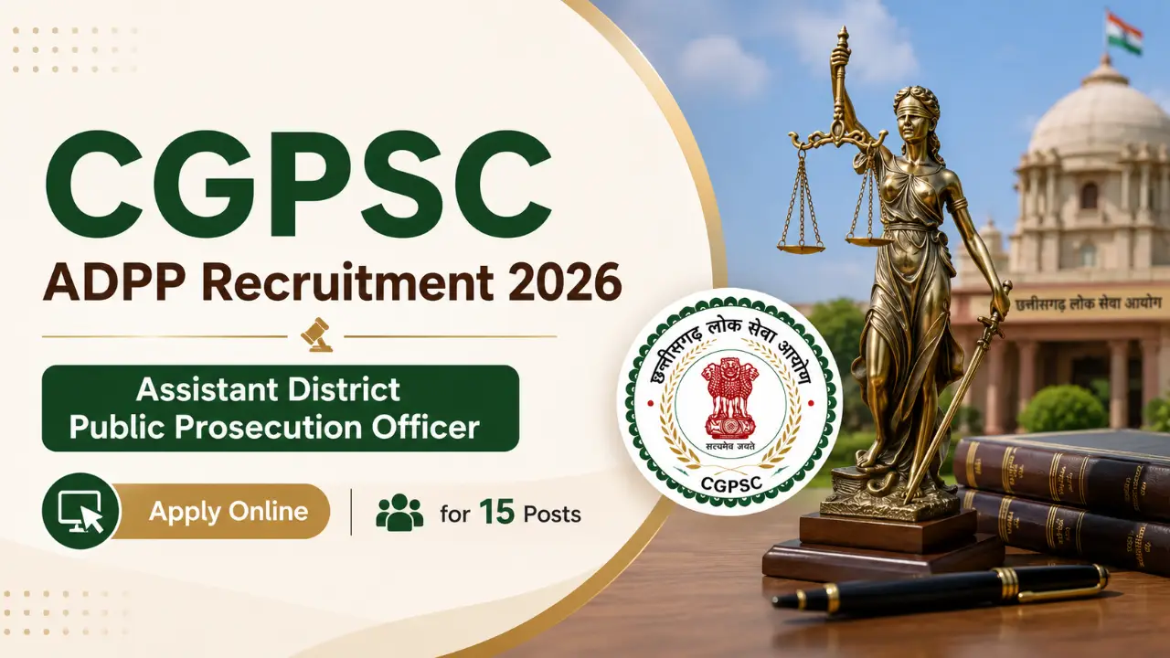 CGPSC ADPP Recruitment 2026: Apply Online for 15 Assistant District Public Prosecution Officer Posts banner - Graduate Jobs 2026 Apply Online