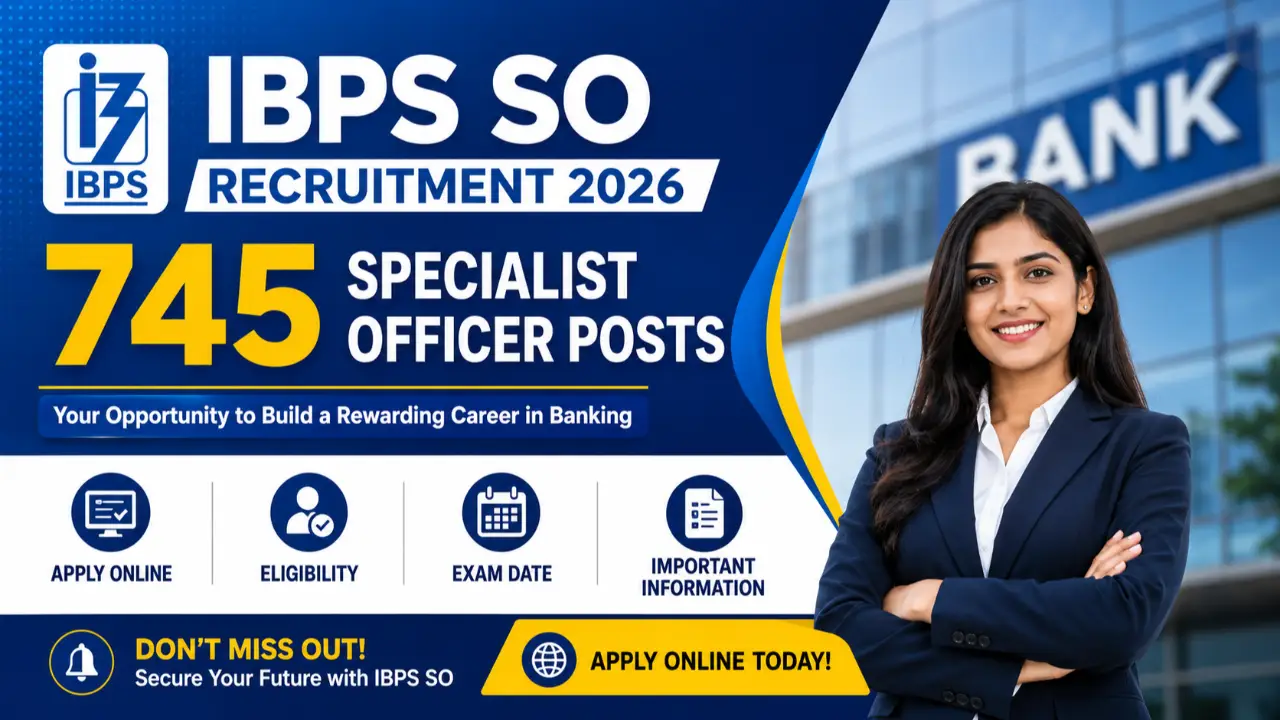 IBPS SO Recruitment 2026: 745 Specialist Officer Posts, Apply Online, Eligibility, Exam Date banner