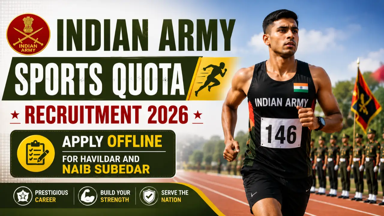 Indian Army Sports Quota Recruitment 2026: Apply Offline for Havildar and Naib Subedar banner