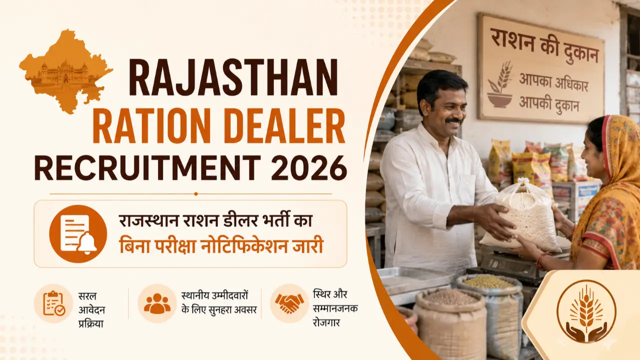 Rajasthan Ration Dealer Recruitment 2026: राजस्थान राशन डीलर भर्ती का बिना परीक्षा नोटिफिकेशन जारी banner