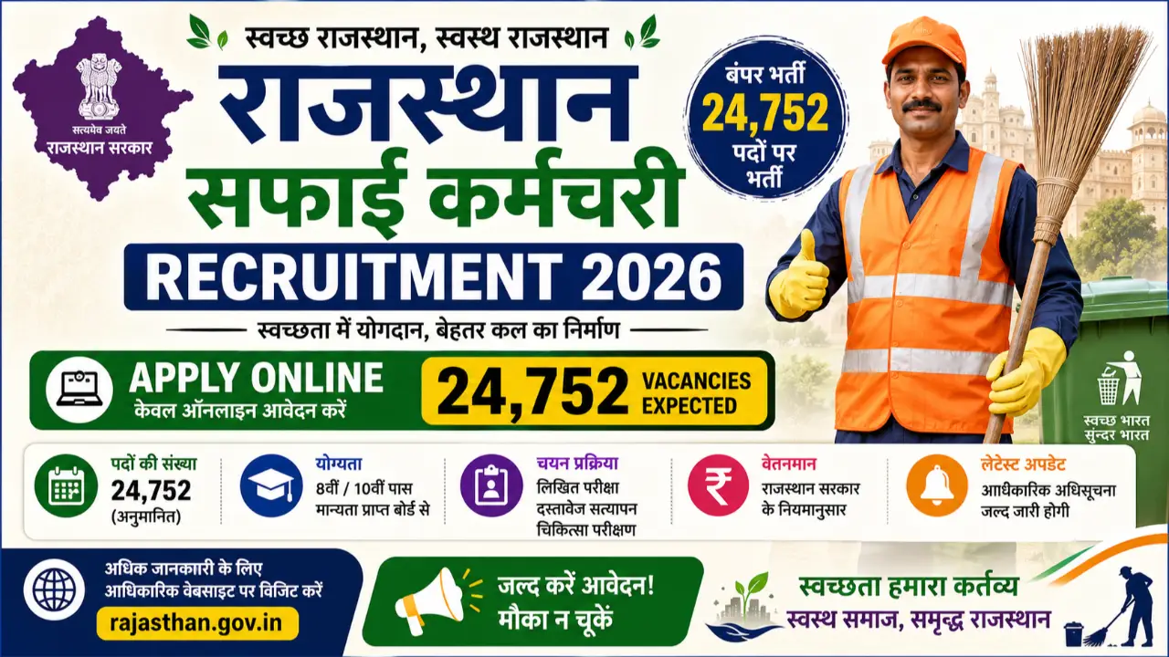 Rajasthan Safai Karmchari Recruitment 2026: Apply Online for 24,752 Vacancies banner