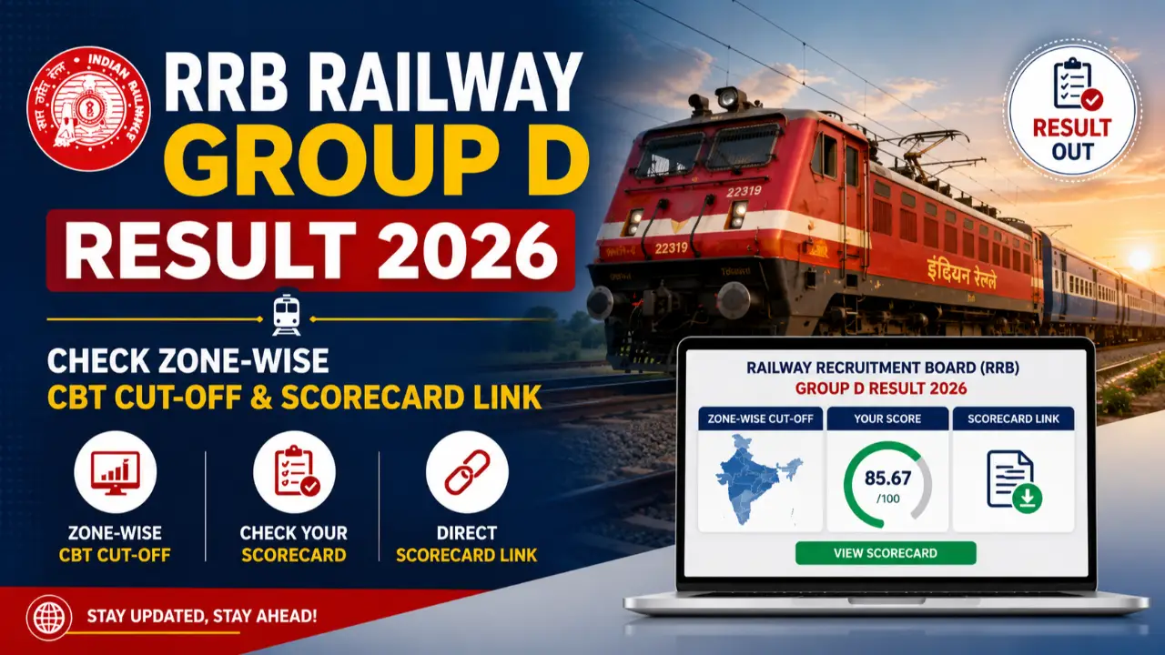 RRB Railway Group D Result 2026: Check Zone-Wise CBT Cut-Off & Scorecard Link banner