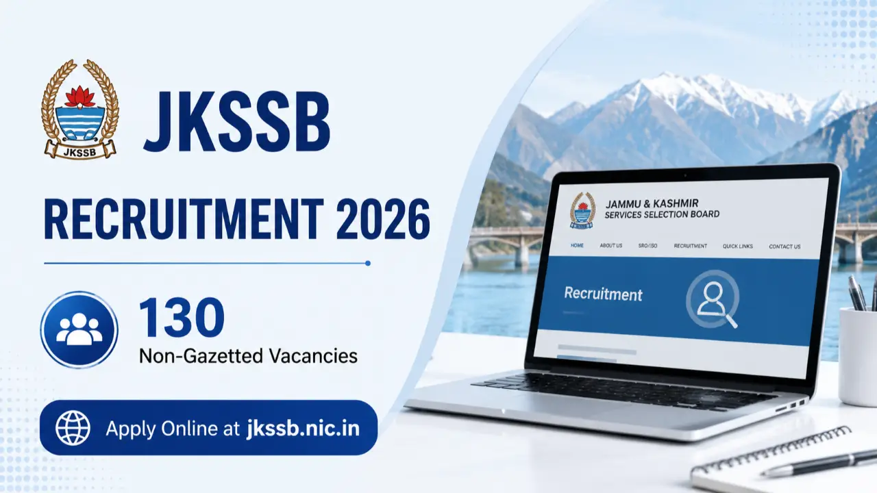 JKSSB Recruitment 2026: Apply Online for 130 Non-Gazetted Vacancies (Advt 04/2026) at jkssb.nic.in banner